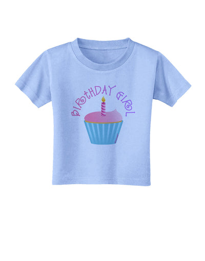 Birthday Girl - Candle Cupcake Toddler T-Shirt by TooLoud-Toddler T-Shirt-TooLoud-Aquatic-Blue-2T-Davson Sales