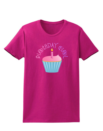 Birthday Girl - Candle Cupcake Womens Dark T-Shirt by TooLoud-Womens T-Shirt-TooLoud-Hot-Pink-Small-Davson Sales