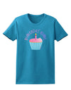 Birthday Girl - Candle Cupcake Womens Dark T-Shirt by TooLoud-Womens T-Shirt-TooLoud-Turquoise-X-Small-Davson Sales