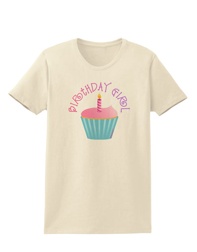 Birthday Girl - Candle Cupcake Womens T-Shirt by TooLoud-Womens T-Shirt-TooLoud-Natural-X-Small-Davson Sales