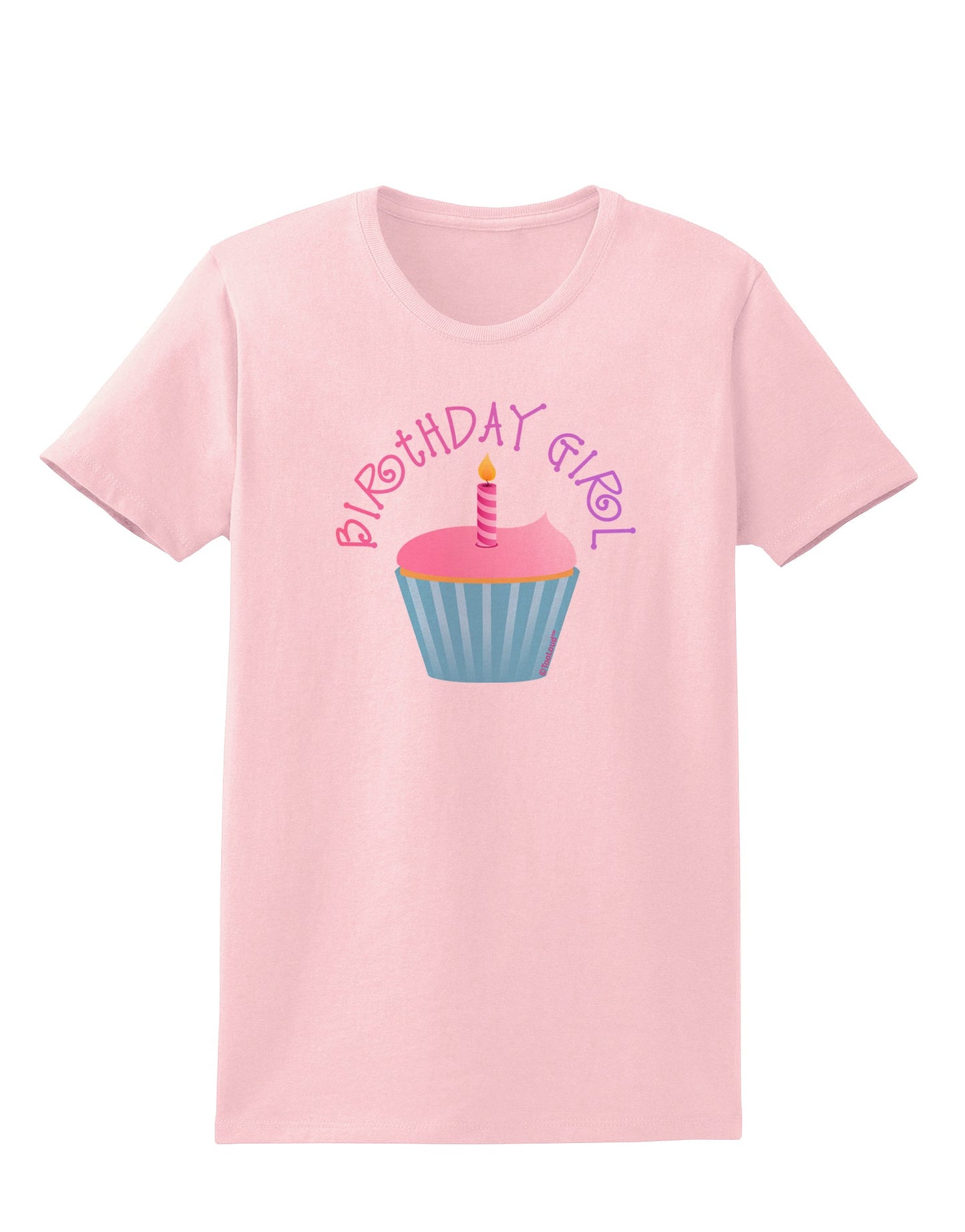 Birthday Girl - Candle Cupcake Womens T-Shirt by TooLoud-Womens T-Shirt-TooLoud-PalePink-X-Small-Davson Sales