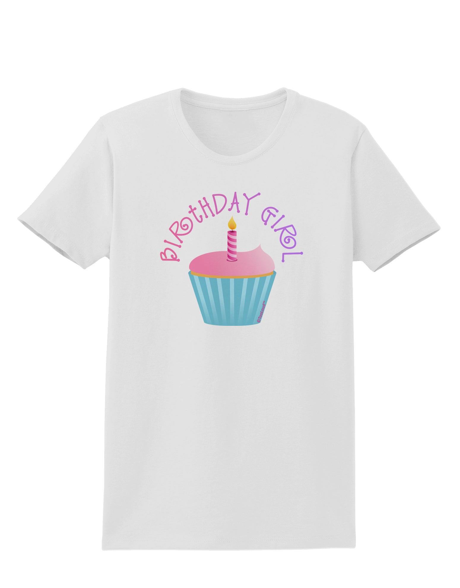 Birthday Girl - Candle Cupcake Womens T-Shirt by TooLoud-Womens T-Shirt-TooLoud-White-X-Small-Davson Sales