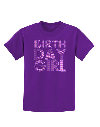 Birthday Girl - Pink and Purple Dots Childrens Dark T-Shirt by TooLoud-Childrens T-Shirt-TooLoud-Purple-X-Small-Davson Sales