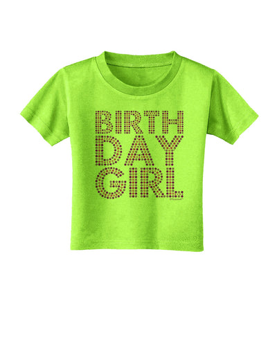 Birthday Girl - Pink and Purple Dots Toddler T-Shirt by TooLoud-Toddler T-Shirt-TooLoud-Lime-Green-2T-Davson Sales