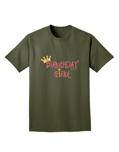 Birthday Girl - Princess Crown and Wand Adult Dark T-Shirt by TooLoud-Mens T-Shirt-TooLoud-Military-Green-Small-Davson Sales