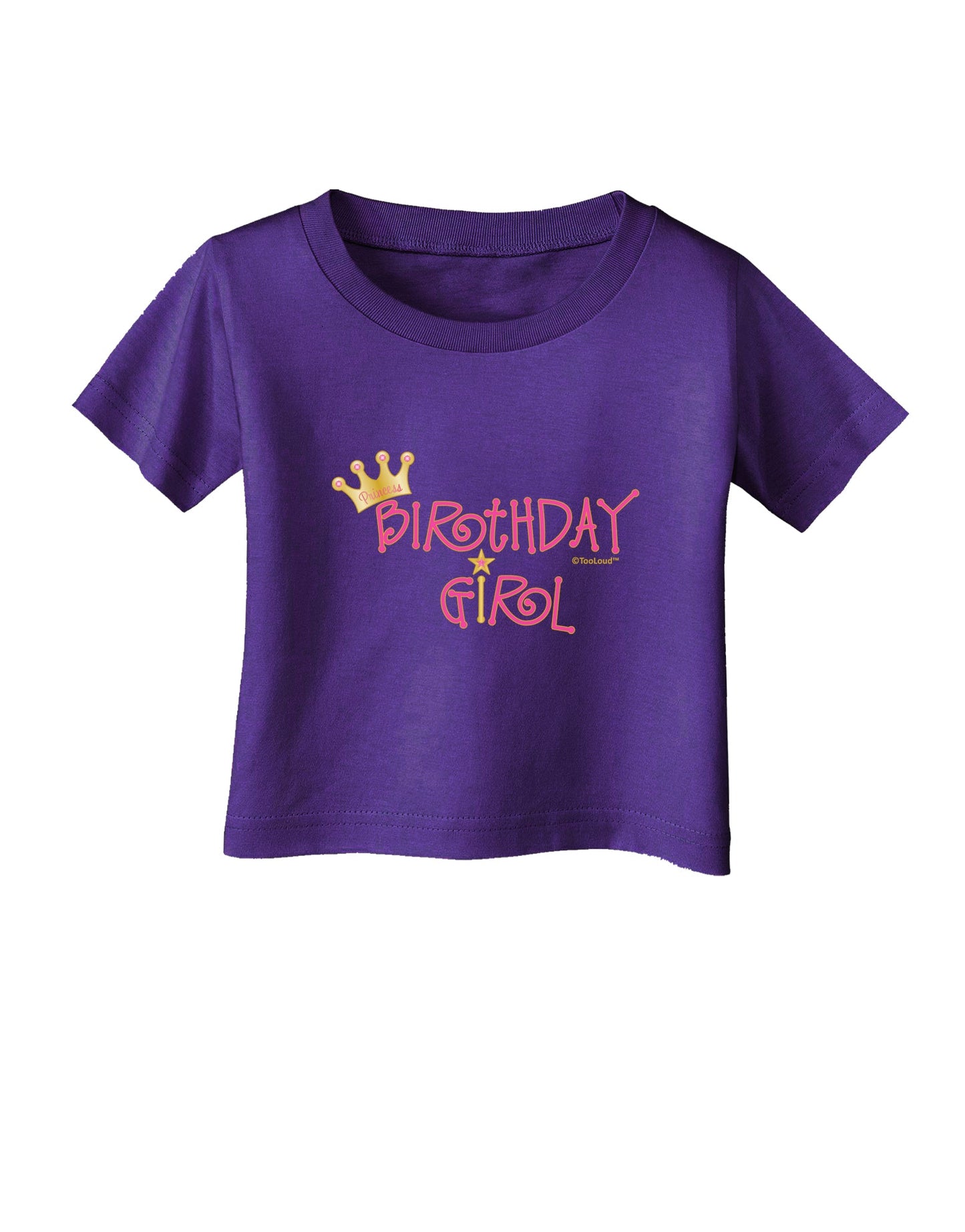 Birthday Girl - Princess Crown and Wand Infant T-Shirt Dark by TooLoud-Infant T-Shirt-TooLoud-Purple-06-Months-Davson Sales