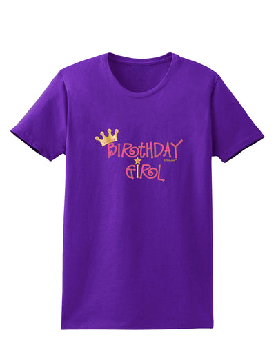 Birthday Girl - Princess Crown and Wand Womens Dark T-Shirt by TooLoud-Womens T-Shirt-TooLoud-Purple-X-Small-Davson Sales