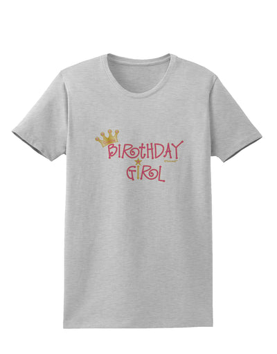 Birthday Girl - Princess Crown and Wand Womens T-Shirt by TooLoud-Womens T-Shirt-TooLoud-AshGray-X-Small-Davson Sales