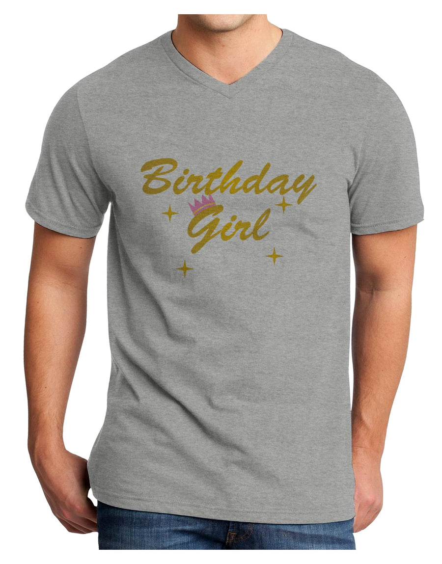 Birthday Girl Text Adult V-Neck T-shirt by TooLoud-Mens V-Neck T-Shirt-TooLoud-White-Small-Davson Sales