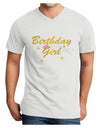 Birthday Girl Text Adult V-Neck T-shirt by TooLoud-Mens V-Neck T-Shirt-TooLoud-White-Small-Davson Sales