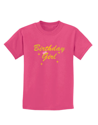 Birthday Girl Text Childrens Dark T-Shirt by TooLoud-Childrens T-Shirt-TooLoud-Sangria-X-Small-Davson Sales