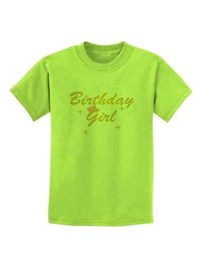 Birthday Girl Text Childrens T-Shirt by TooLoud-TooLoud-Lime-Green-X-Small-Davson Sales