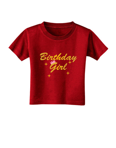 Birthday Girl Text Toddler T-Shirt Dark by TooLoud-Toddler T-Shirt-TooLoud-Red-2T-Davson Sales