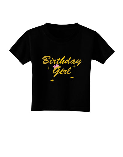 Birthday Girl Text Toddler T-Shirt Dark by TooLoud-Toddler T-Shirt-TooLoud-Black-2T-Davson Sales