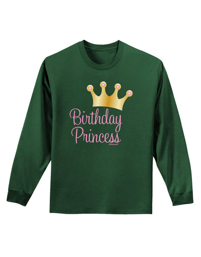 Birthday Princess - Tiara Adult Long Sleeve Dark T-Shirt by TooLoud-TooLoud-Dark-Green-Small-Davson Sales