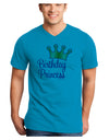 Birthday Princess - Tiara Adult V-Neck T-shirt by TooLoud-Mens V-Neck T-Shirt-TooLoud-Turquoise-Small-Davson Sales