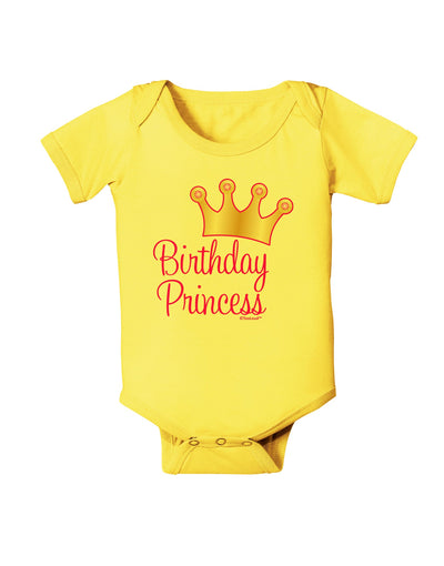 Birthday Princess - Tiara Baby Romper Bodysuit by TooLoud-Baby Romper-TooLoud-Yellow-06-Months-Davson Sales