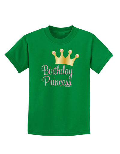 Birthday Princess - Tiara Childrens Dark T-Shirt by TooLoud-Childrens T-Shirt-TooLoud-Kelly-Green-X-Small-Davson Sales