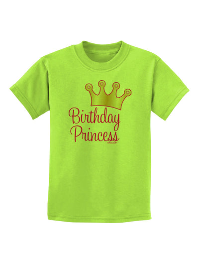 Birthday Princess - Tiara Childrens T-Shirt by TooLoud-Childrens T-Shirt-TooLoud-Lime-Green-X-Small-Davson Sales