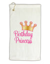 Birthday Princess - Tiara Micro Terry Gromet Golf Towel 16 x 25 inch by TooLoud-Golf Towel-TooLoud-White-Davson Sales