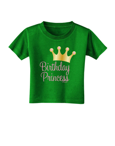 Birthday Princess - Tiara Toddler T-Shirt Dark by TooLoud-Toddler T-Shirt-TooLoud-Clover-Green-2T-Davson Sales