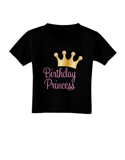 Birthday Princess - Tiara Toddler T-Shirt Dark by TooLoud-Toddler T-Shirt-TooLoud-Black-2T-Davson Sales