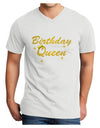 Birthday Queen Text Adult V-Neck T-shirt by TooLoud-Mens V-Neck T-Shirt-TooLoud-White-Small-Davson Sales