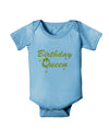 Birthday Queen Text Baby Romper Bodysuit by TooLoud-TooLoud-LightBlue-06-Months-Davson Sales