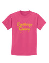 Birthday Queen Text Childrens Dark T-Shirt by TooLoud-Childrens T-Shirt-TooLoud-Sangria-X-Small-Davson Sales