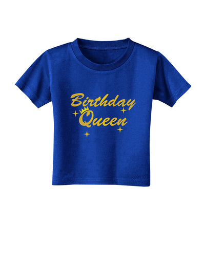 Birthday Queen Text Toddler T-Shirt Dark by TooLoud-Toddler T-Shirt-TooLoud-Royal-Blue-2T-Davson Sales