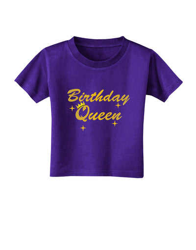 Birthday Queen Text Toddler T-Shirt Dark by TooLoud-Toddler T-Shirt-TooLoud-Purple-2T-Davson Sales