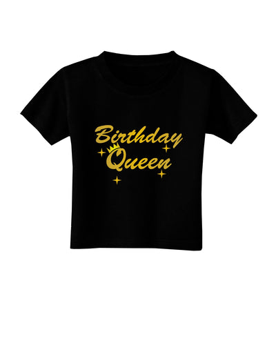 Birthday Queen Text Toddler T-Shirt Dark by TooLoud-Toddler T-Shirt-TooLoud-Black-2T-Davson Sales