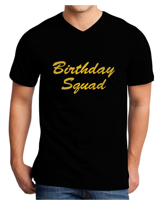 Birthday Squad Text Adult Dark V-Neck T-Shirt by TooLoud-TooLoud-Black-Small-Davson Sales