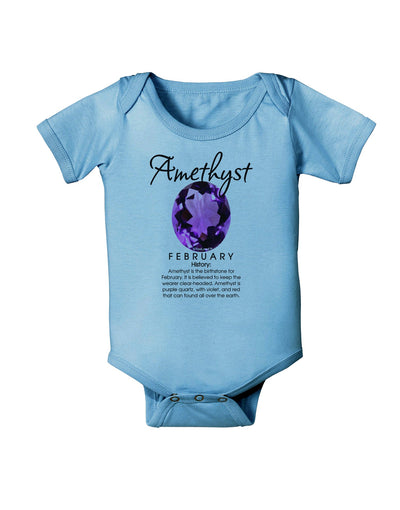 Birthstone Amethyst Baby Romper Bodysuit-Baby Romper-TooLoud-LightBlue-06-Months-Davson Sales