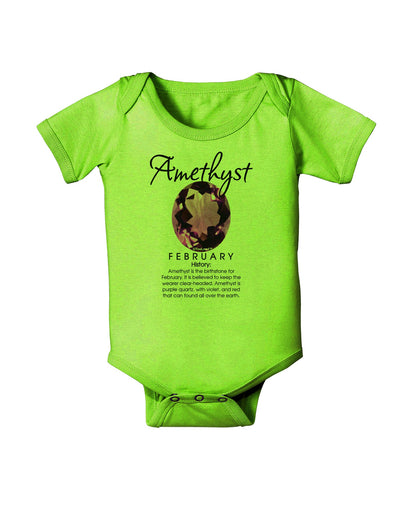 Birthstone Amethyst Baby Romper Bodysuit-Baby Romper-TooLoud-Lime-06-Months-Davson Sales