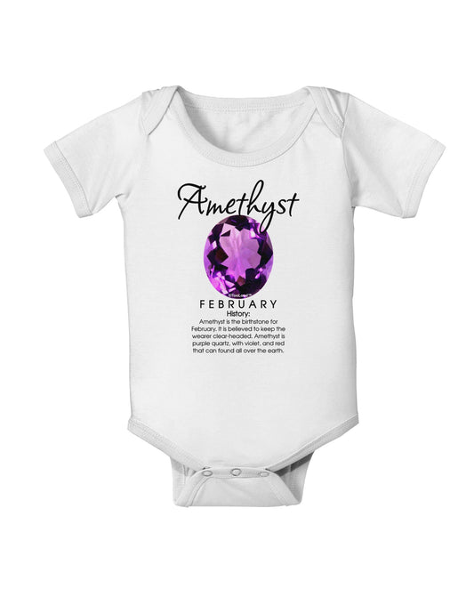 Birthstone Amethyst Baby Romper Bodysuit-Baby Romper-TooLoud-White-06-Months-Davson Sales