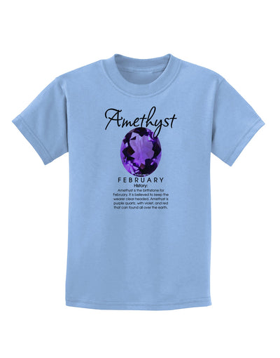 Birthstone Amethyst Childrens T-Shirt-Childrens T-Shirt-TooLoud-Light-Blue-X-Small-Davson Sales