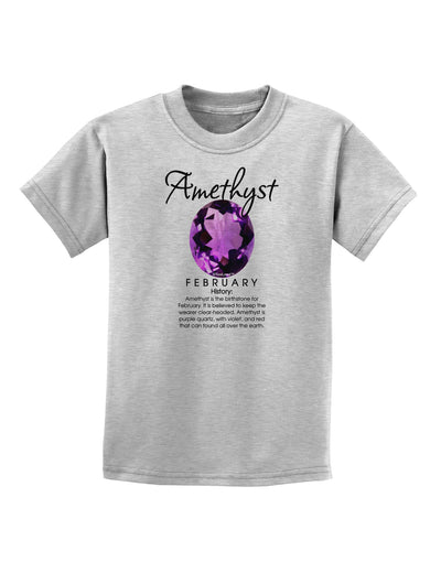 Birthstone Amethyst Childrens T-Shirt-Childrens T-Shirt-TooLoud-AshGray-X-Small-Davson Sales