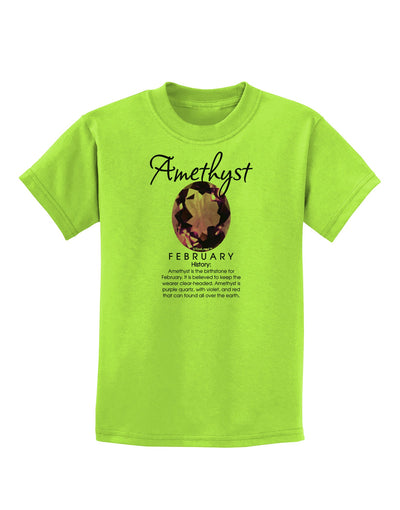 Birthstone Amethyst Childrens T-Shirt-Childrens T-Shirt-TooLoud-Lime-Green-X-Small-Davson Sales