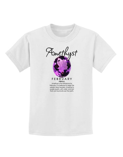 Birthstone Amethyst Childrens T-Shirt-Childrens T-Shirt-TooLoud-White-X-Small-Davson Sales