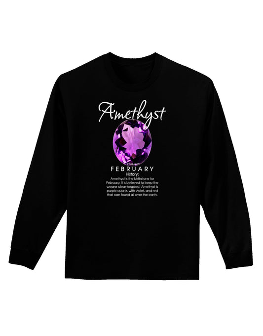 Birthstone Amethyst Dark Adult Long Sleeve Dark T-Shirt-TooLoud-Black-Small-Davson Sales