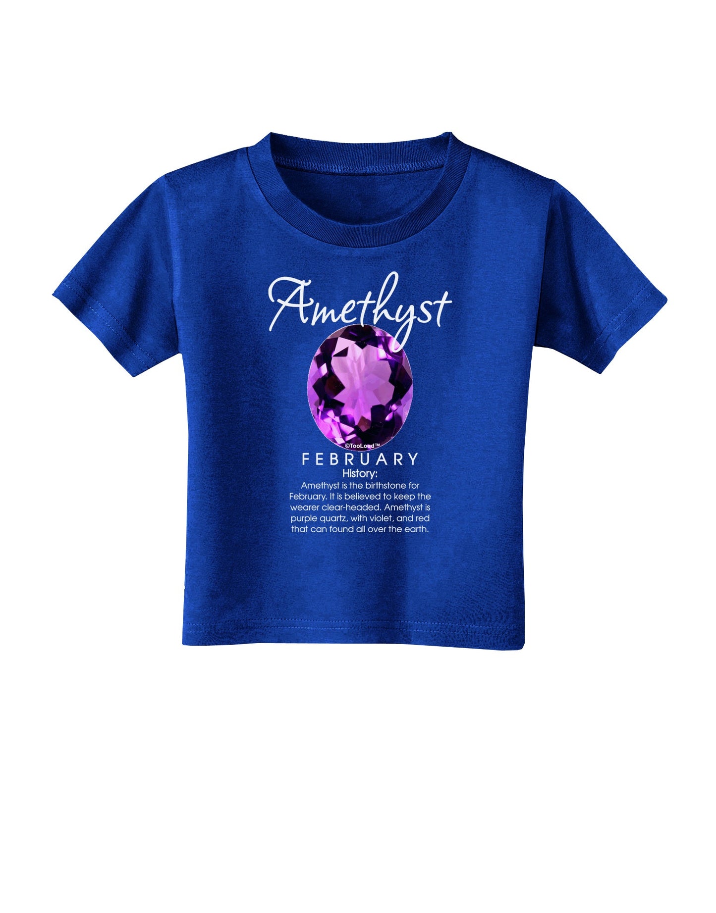 Birthstone Amethyst Dark Toddler T-Shirt Dark-Toddler T-Shirt-TooLoud-Royal-Blue-2T-Davson Sales