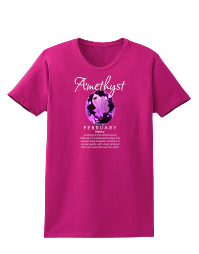 Birthstone Amethyst Dark Womens Dark T-Shirt-TooLoud-Hot-Pink-Small-Davson Sales