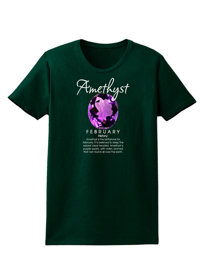 Birthstone Amethyst Dark Womens Dark T-Shirt-TooLoud-Forest-Green-Small-Davson Sales