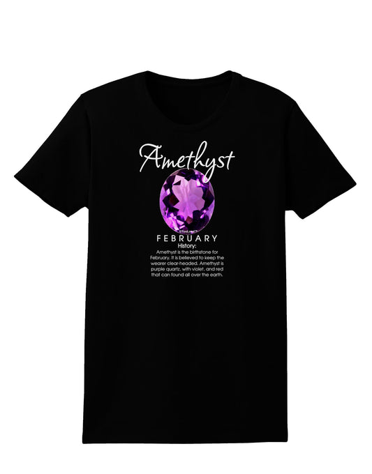Birthstone Amethyst Dark Womens Dark T-Shirt-TooLoud-Black-X-Small-Davson Sales