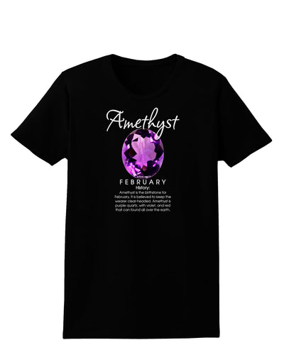 Birthstone Amethyst Dark Womens Dark T-Shirt-TooLoud-Black-X-Small-Davson Sales