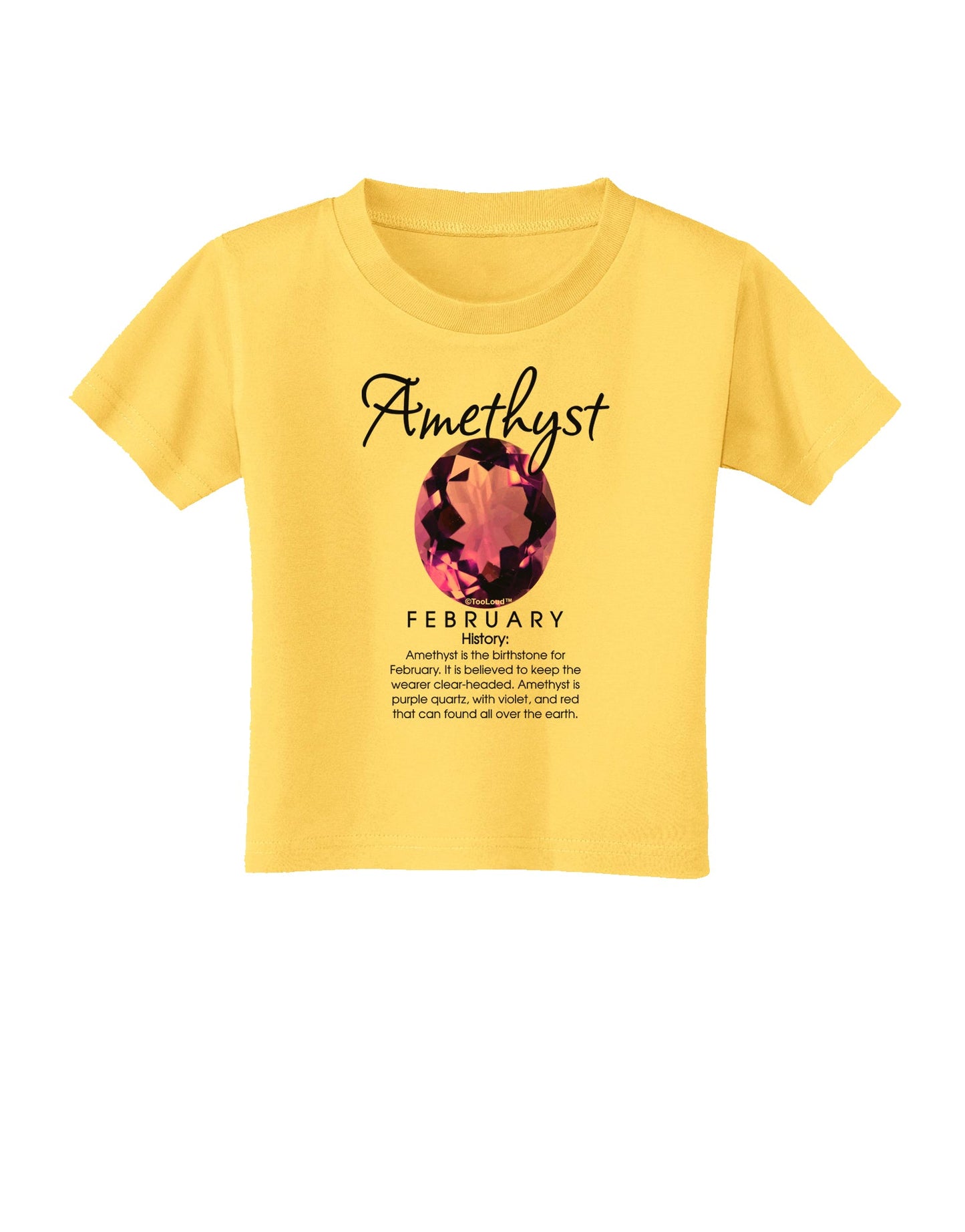 Birthstone Amethyst Toddler T-Shirt-Toddler T-Shirt-TooLoud-Yellow-2T-Davson Sales