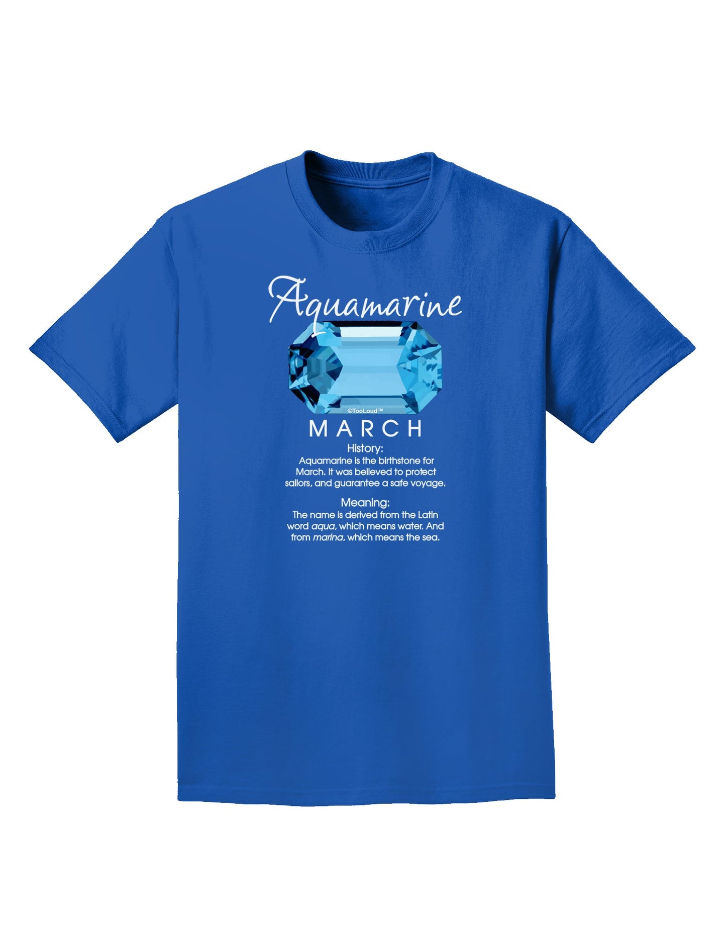 Birthstone Aquamarine Adult Dark T-Shirt-Mens T-Shirt-TooLoud-Royal-Blue-Small-Davson Sales