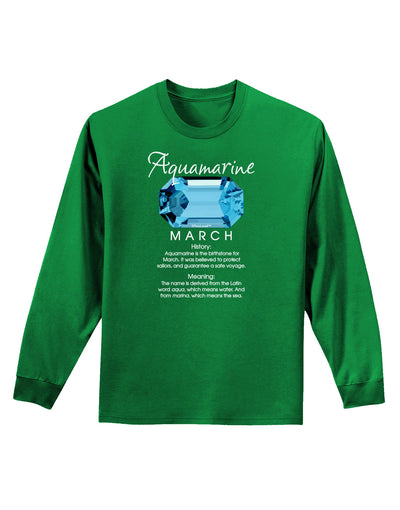 Birthstone Aquamarine Adult Long Sleeve Dark T-Shirt-TooLoud-Kelly-Green-Small-Davson Sales