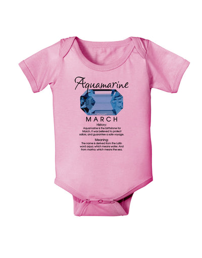 Birthstone Aquamarine Baby Romper Bodysuit-Baby Romper-TooLoud-Pink-06-Months-Davson Sales